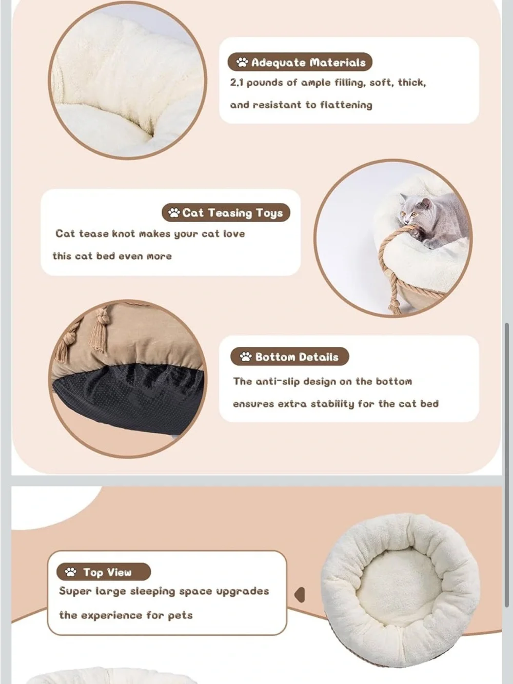 Plush Cat Bed or Small Dog Bed